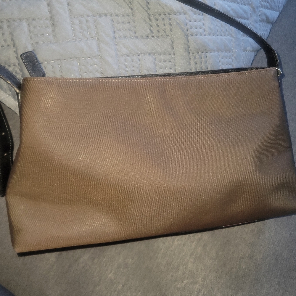 Coach Brown Leather Shoulder Bag with Silver Hardware